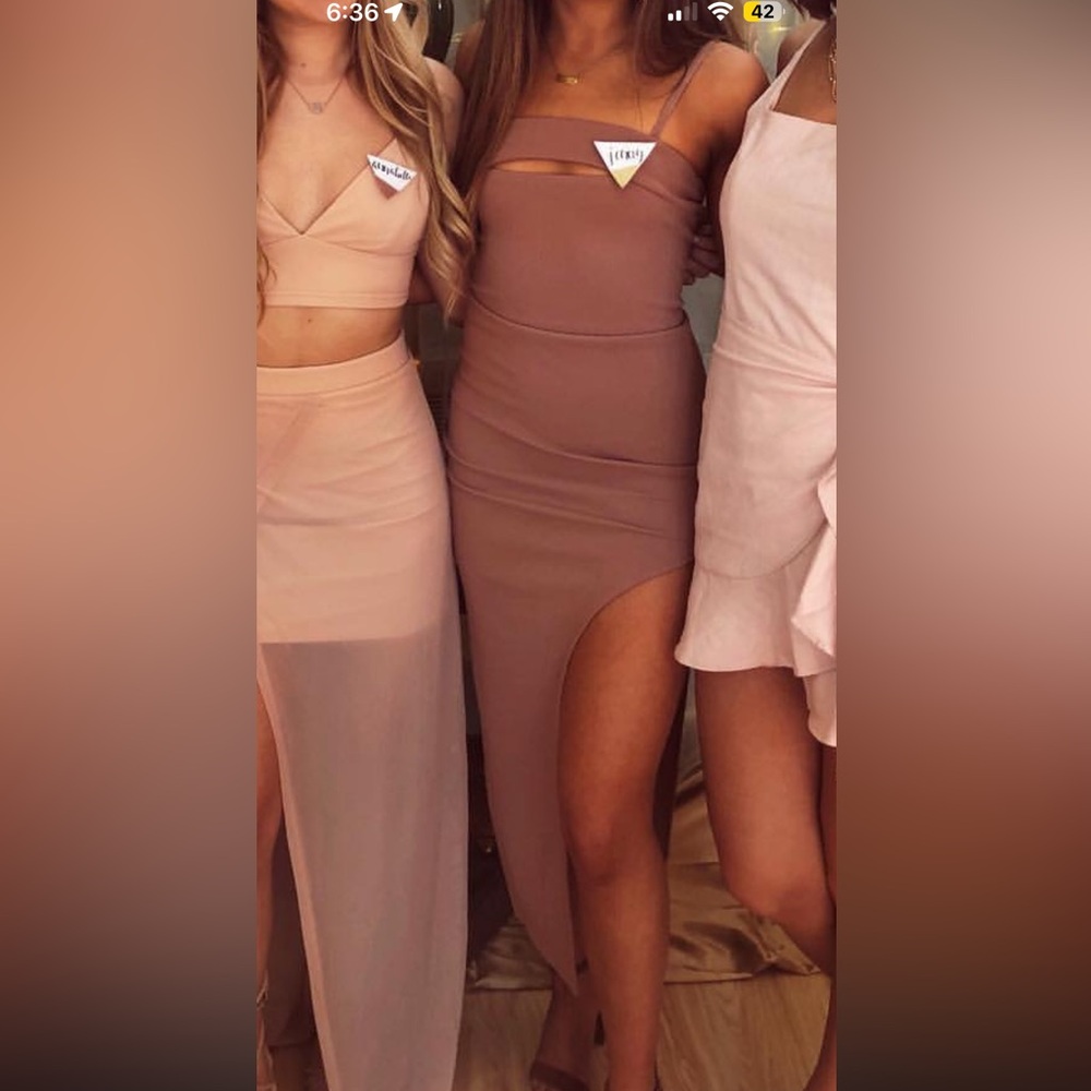 Midi mauve cut out bodycon with slit